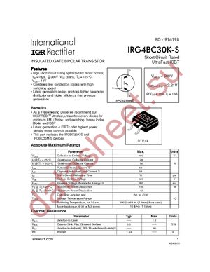 IRG4BC30K-S datasheet  